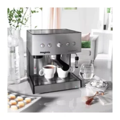 MAGIMIX Machine à Café Expresso Cafetière Automatique Dosettes/Café Moulu Chromé Mat
